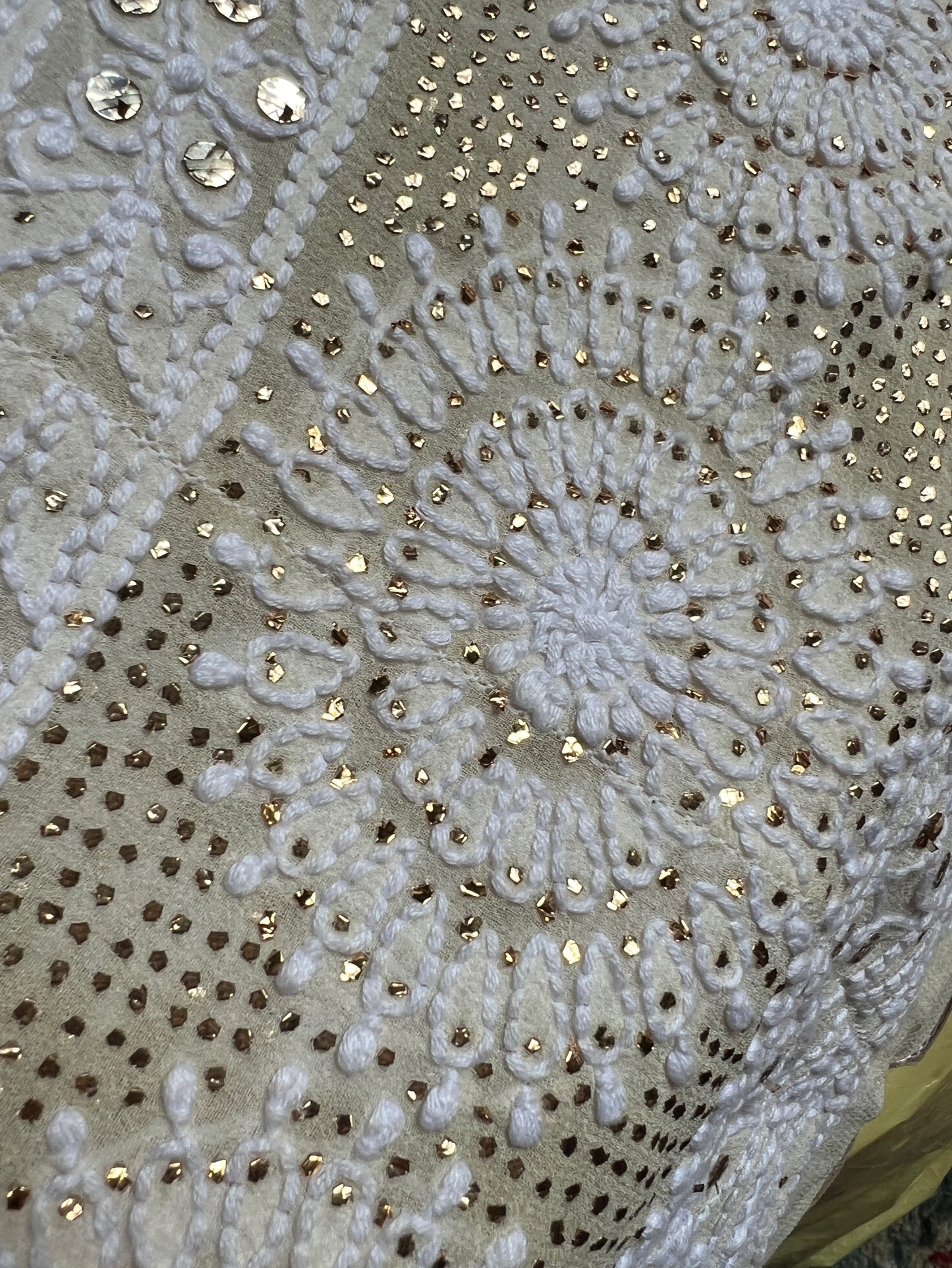 Ivory Chikankari & Mukaish Anarkali – Pure Georgette Elegance