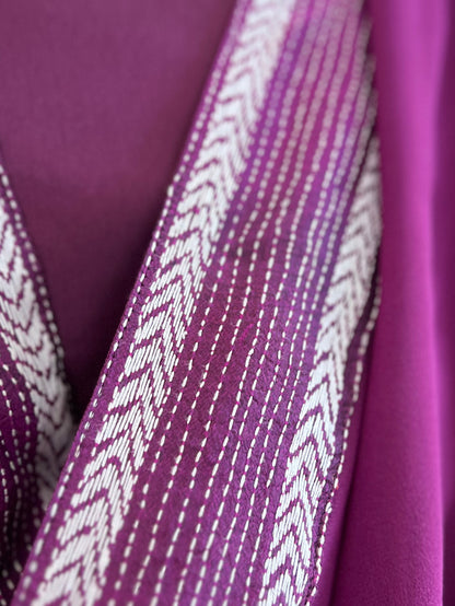 Dark Purple Silk Gharara - Kantha Work