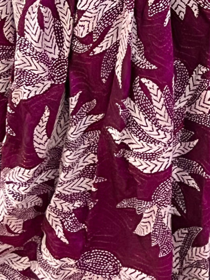 Dark Purple Silk Gharara - Kantha Work