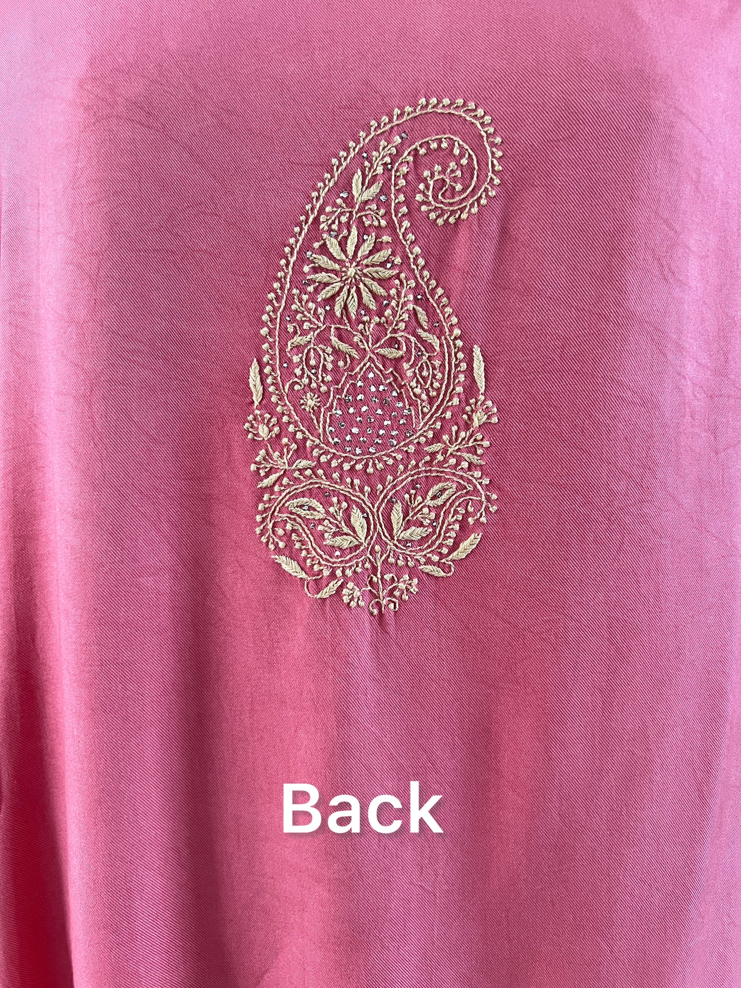 Handcrafted Pashmina Suit with Chikankari & Mukaish Kamdani