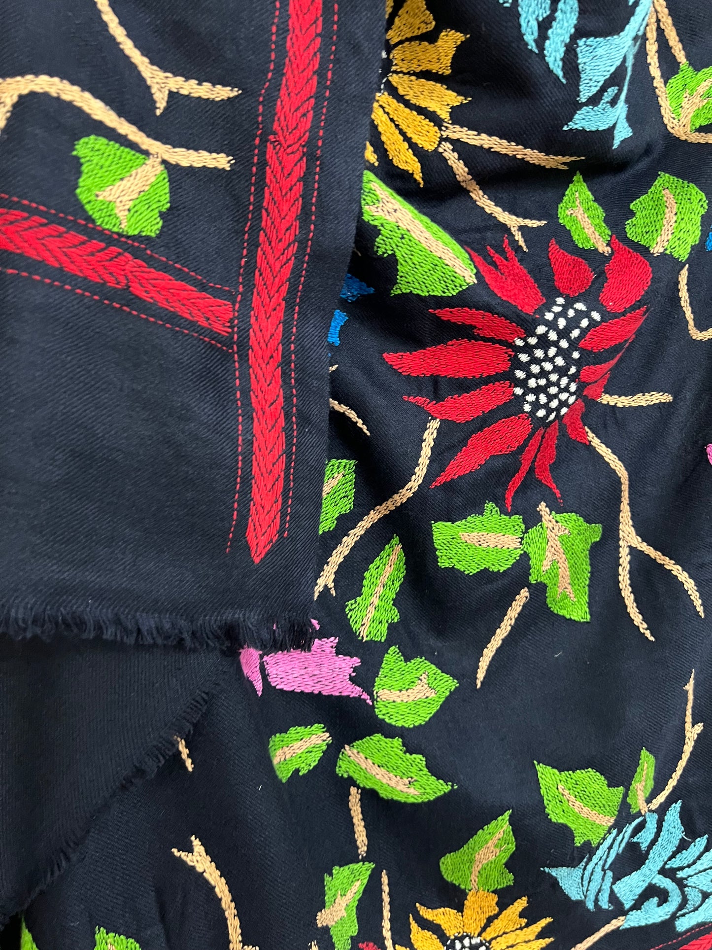 Hand-Stitched Kantha Work Shawl