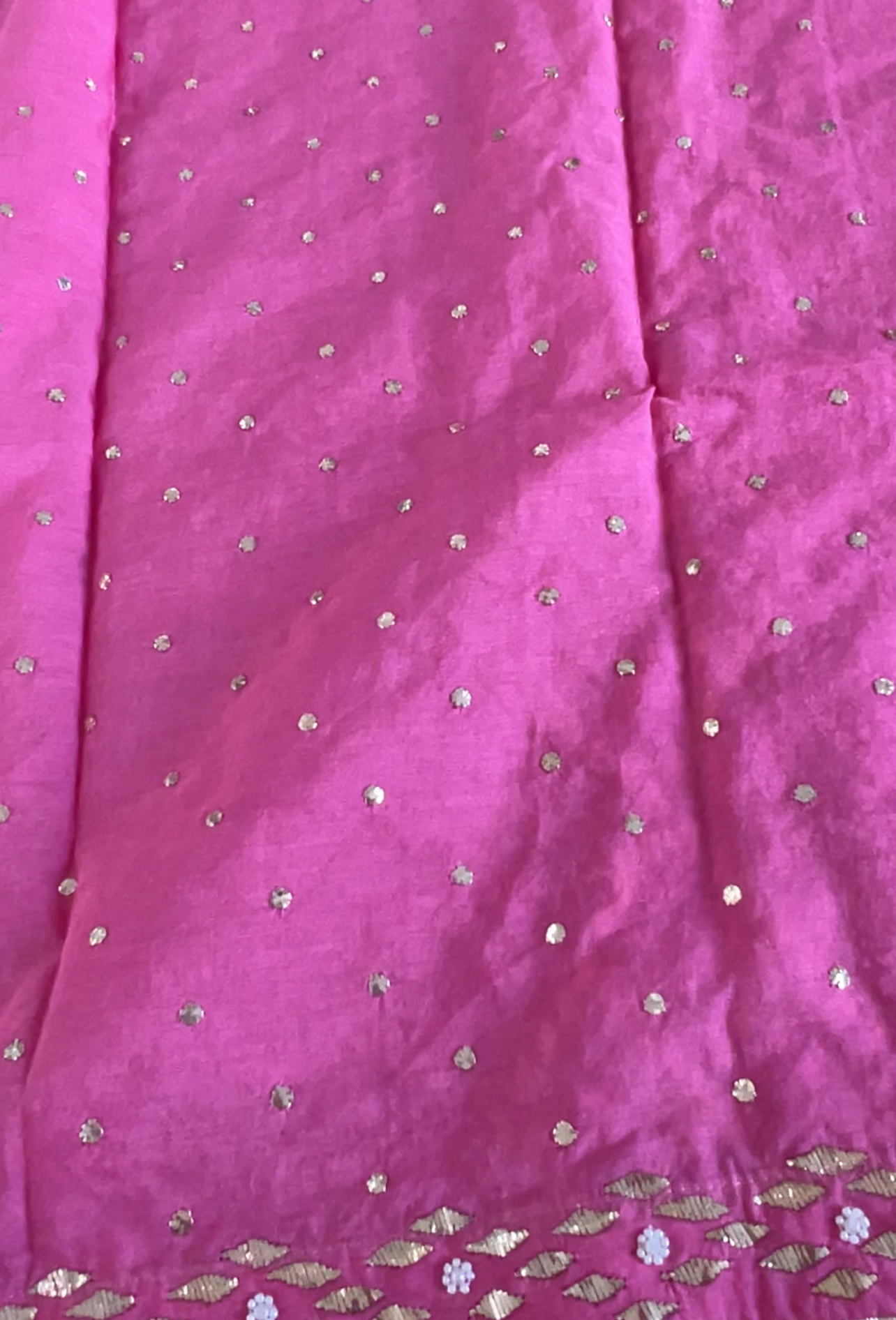 Pink Chanderi Kurta with Mukaish and Pearls