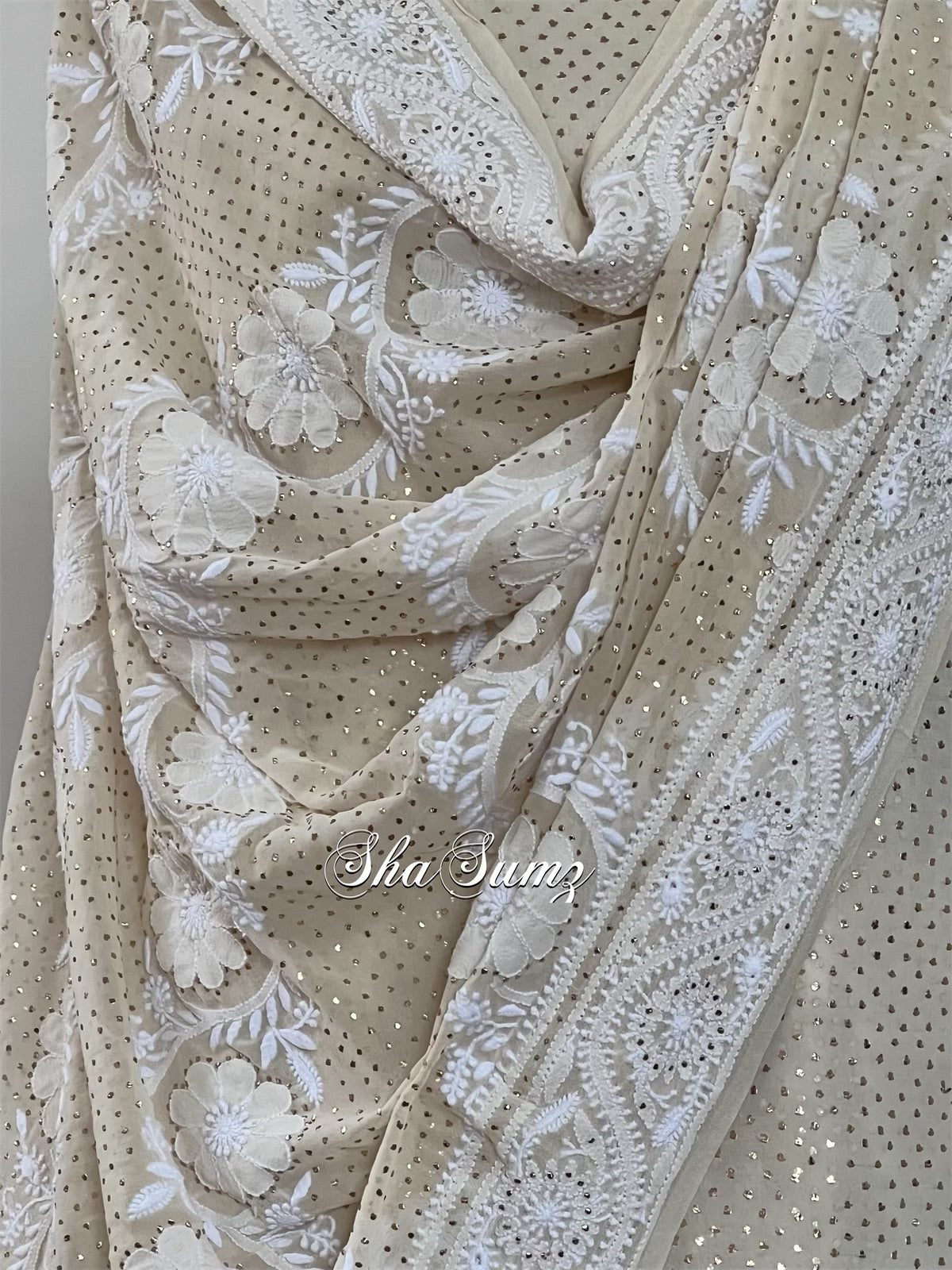 Lucknowi Chikankari & Mukaish Gharara