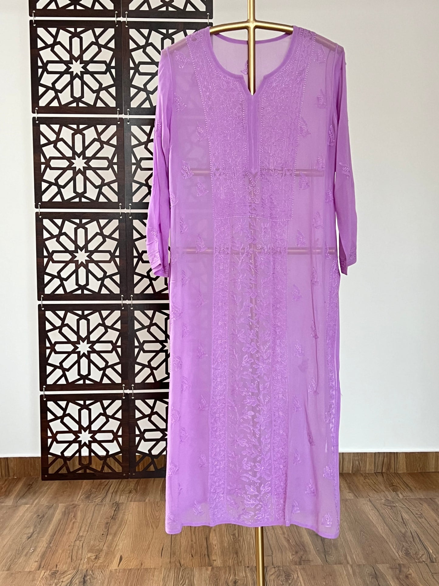 Lavender Chikankari Kurti