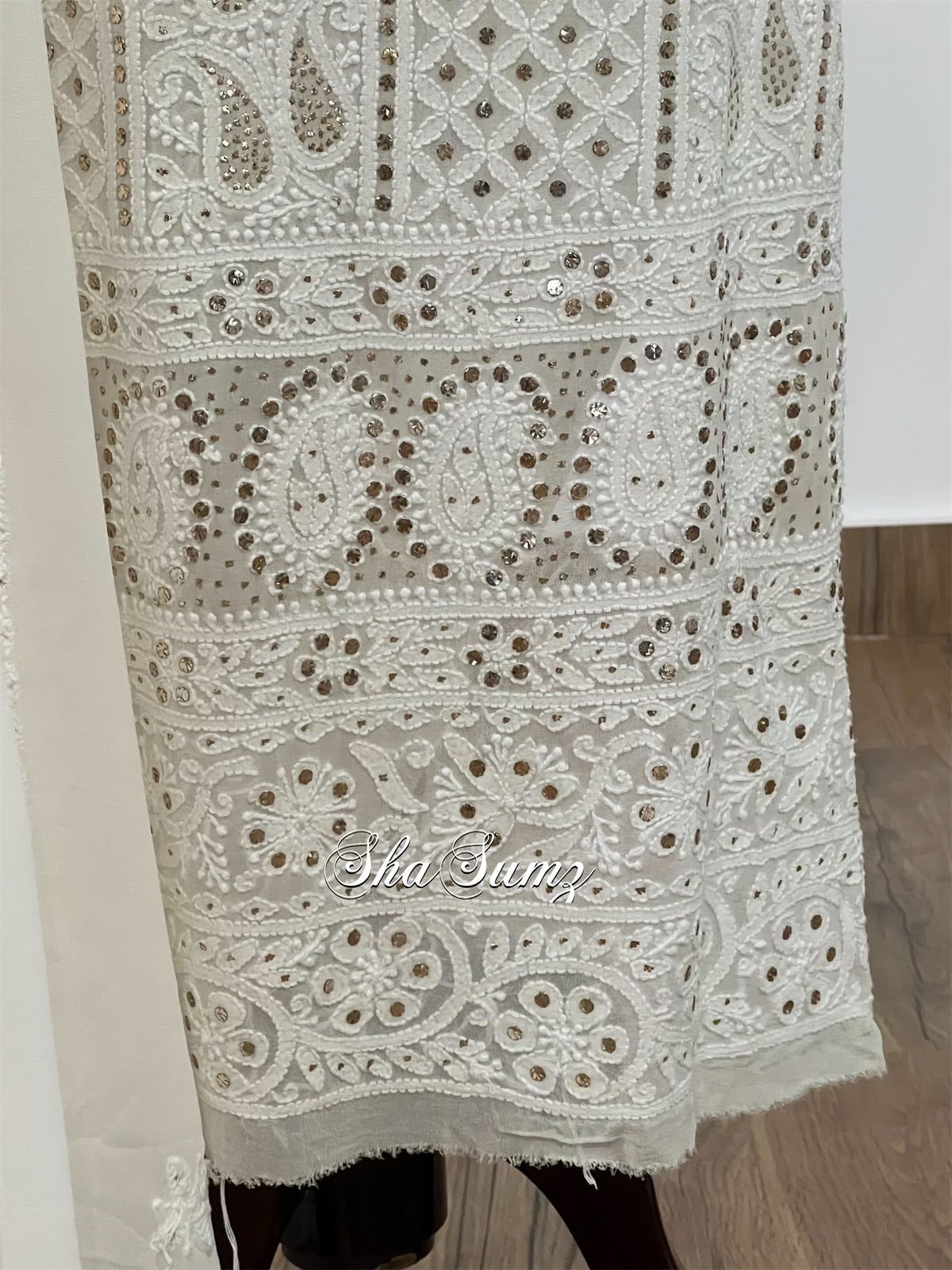 Classic Ivory Chikankari & Mukaish Suit