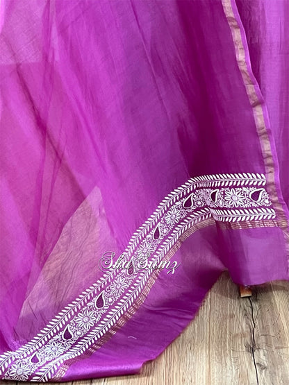 Mulberry Purple Chanderi Silk Suit