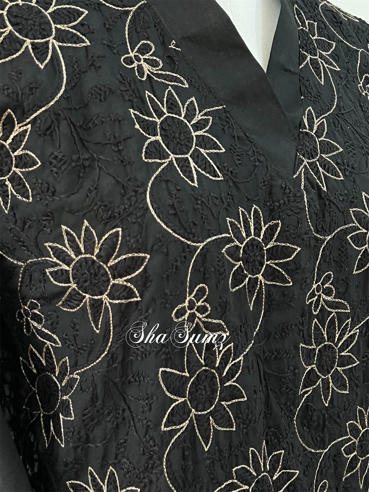 Black Cotton Voile Kurti