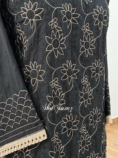 Black Cotton Voile Kurti