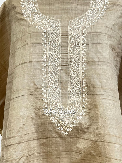 Pure Khadi Silk Chikankari Kurta