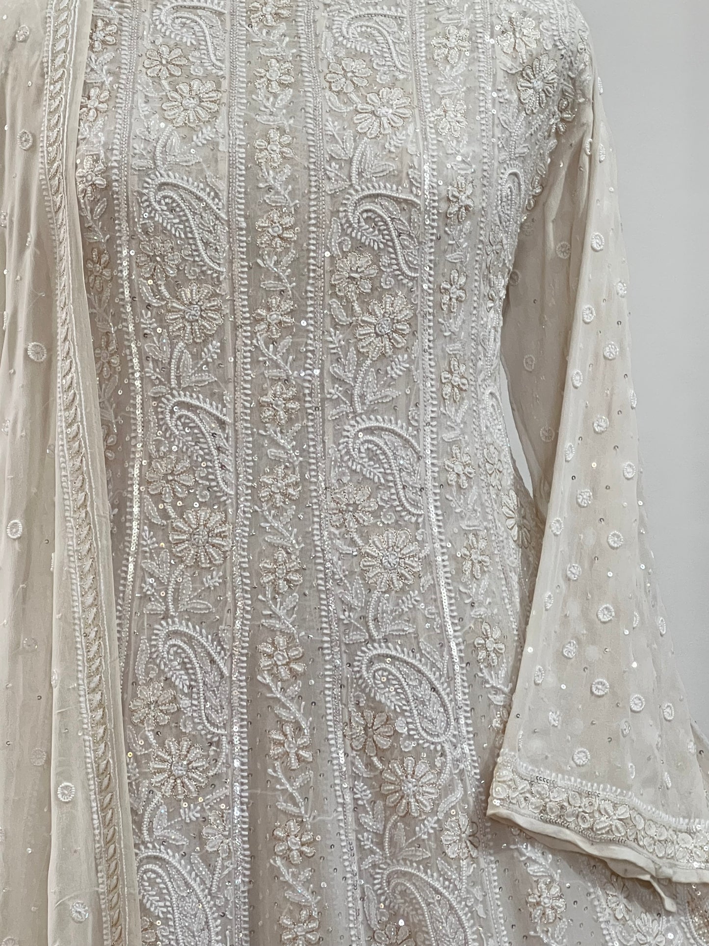 Anarkali with Chikankari and Embellishments