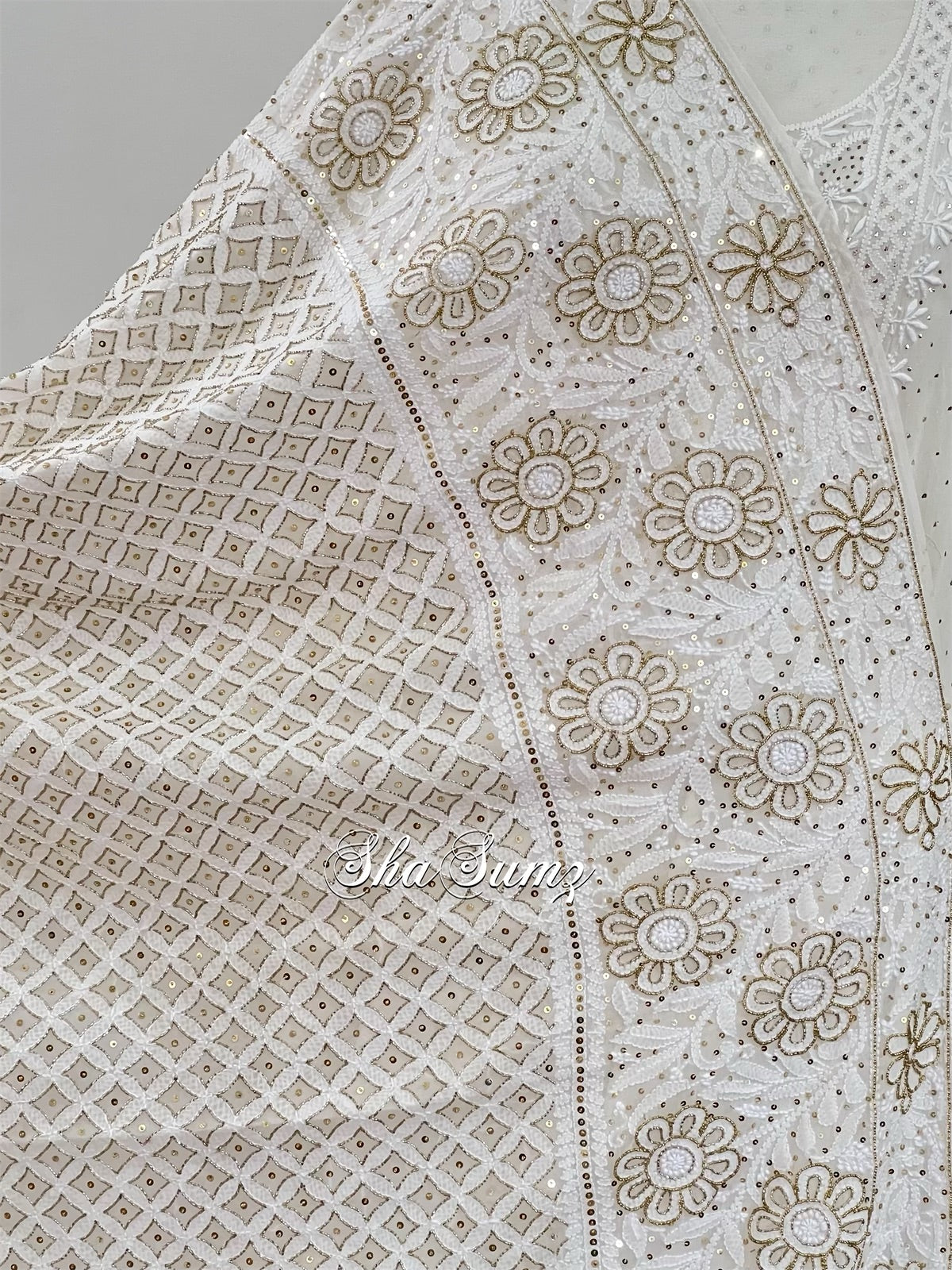 Chikankari & Embellishments Dupatta