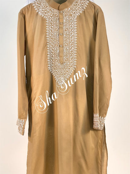 Men's Kurta Chikankari on cotton voile