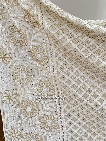 Chikankari & Embellishments Dupatta