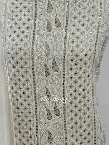 Classic Ivory Chikankari & Mukaish Suit