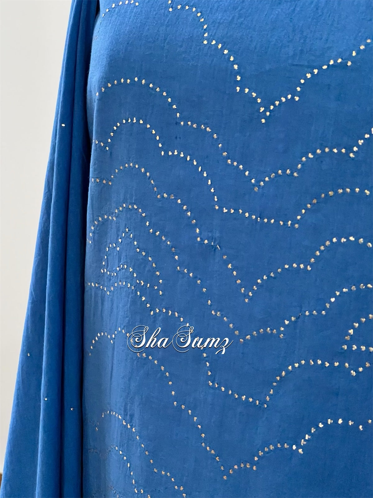 Royal Blue Cotton Suit with Kamdani