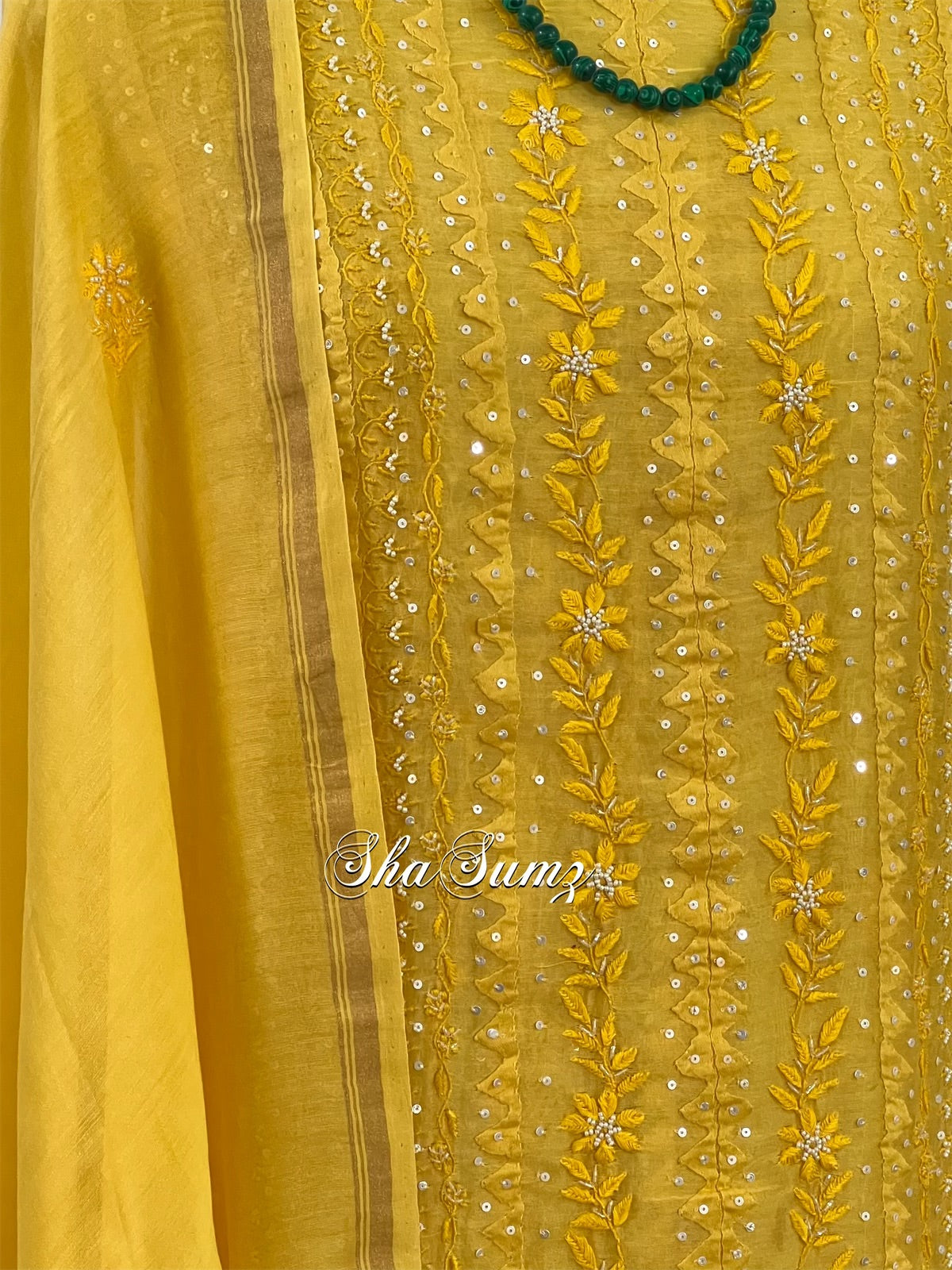 Chanderi Suit with Chikankari, Applique & Embellishments