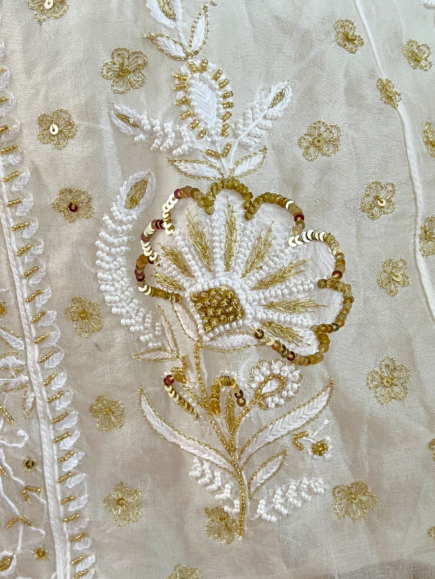 Pure Organza Silk Anarkali – Hand-Embroidered Chikankari & Luxe Embellishments