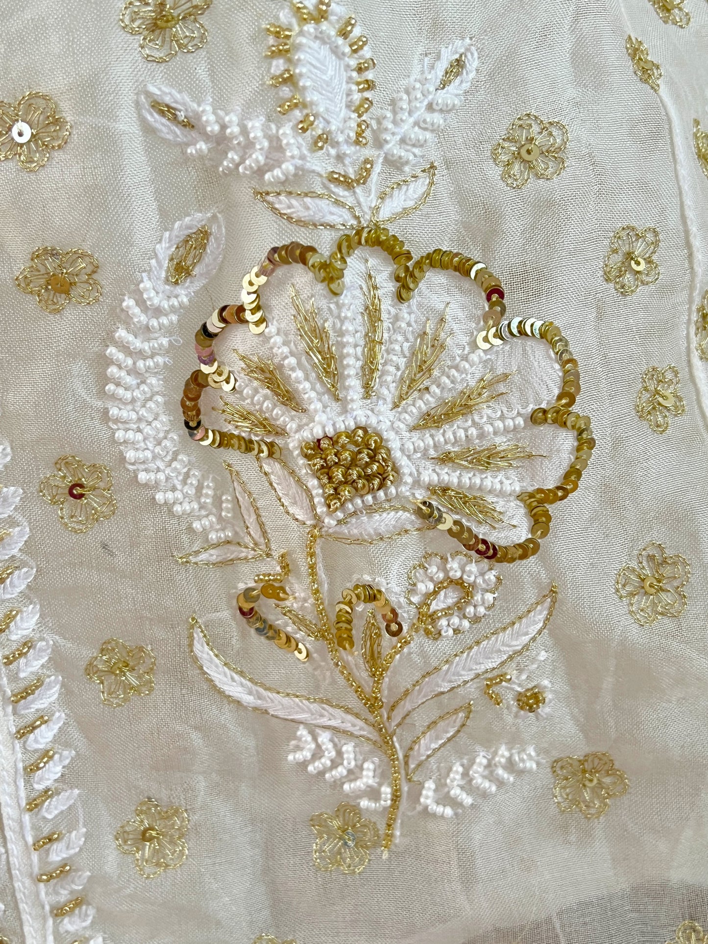 Pure Organza Silk Anarkali – Hand-Embroidered Chikankari & Luxe Embellishments