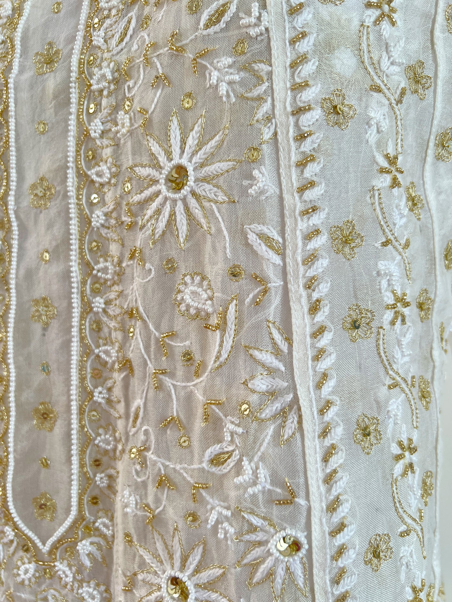 Pure Organza Silk Anarkali – Hand-Embroidered Chikankari & Luxe Embellishments