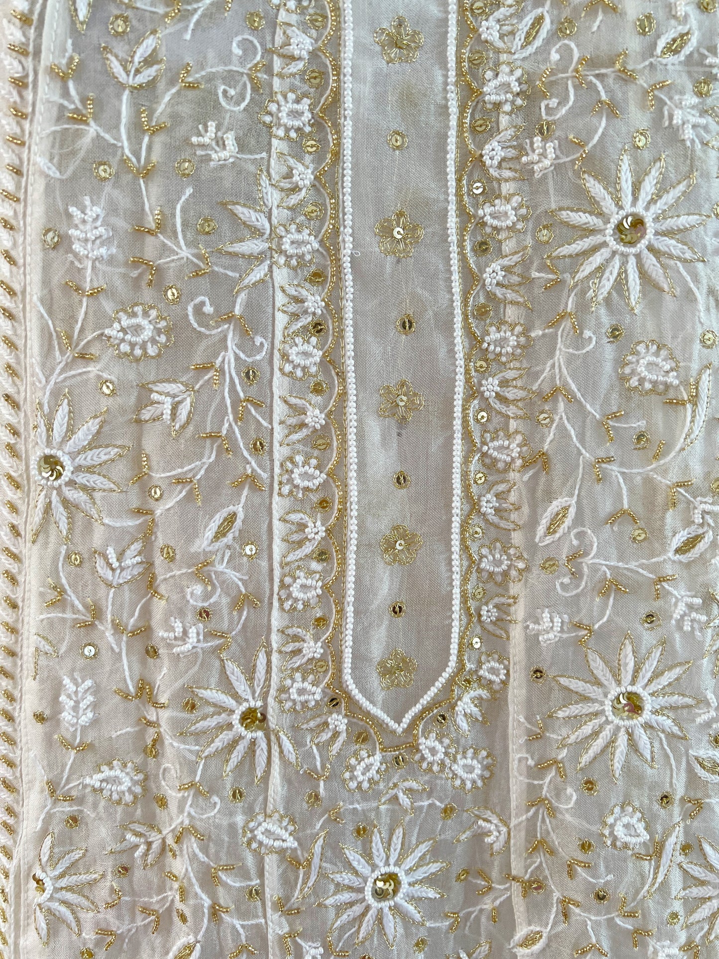 Pure Organza Silk Anarkali – Hand-Embroidered Chikankari & Luxe Embellishments