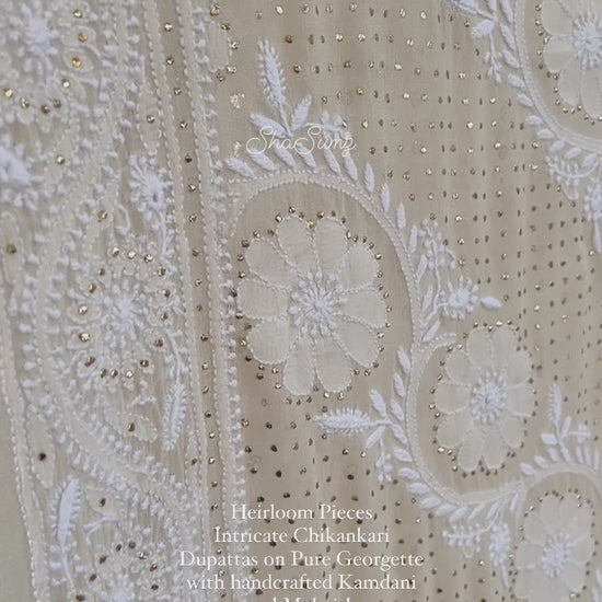 ShaSumz Chikankari Mukaish Dupatta 