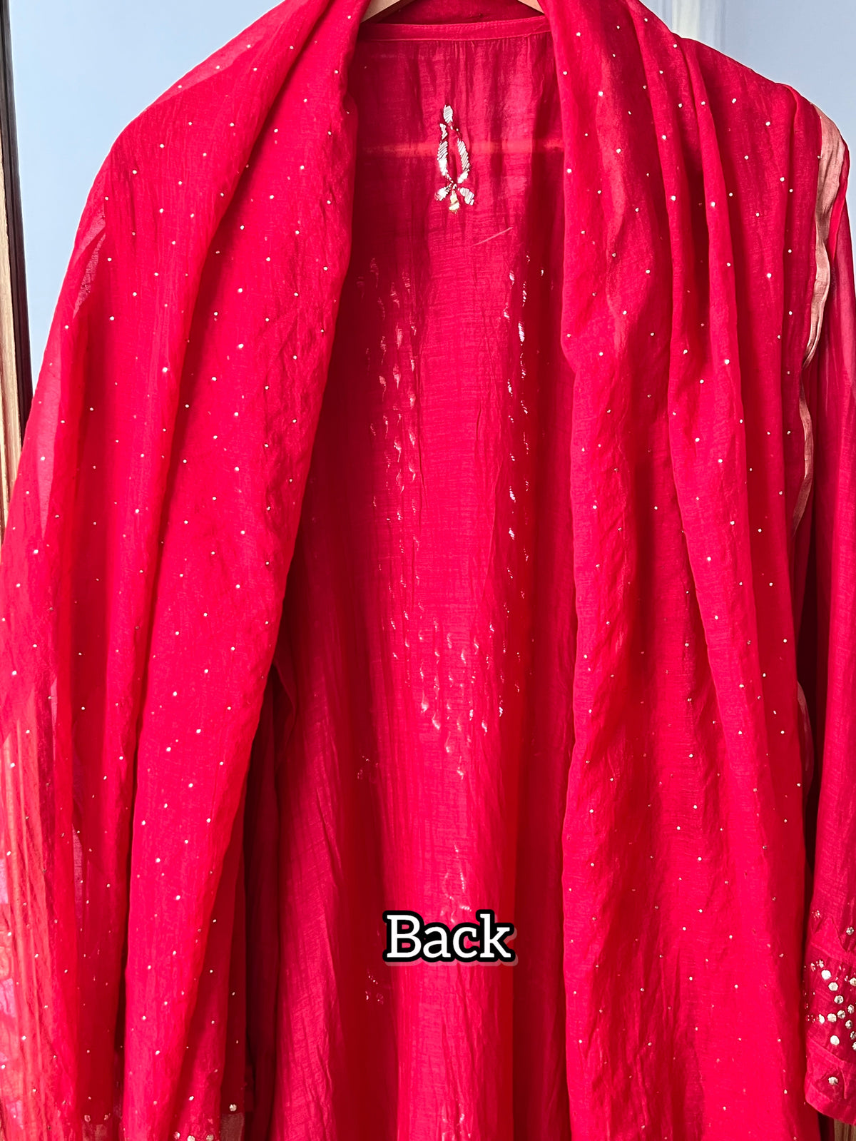 ShaSumz Festive Edit: Red Mukaish Mul Chanderi Suit
