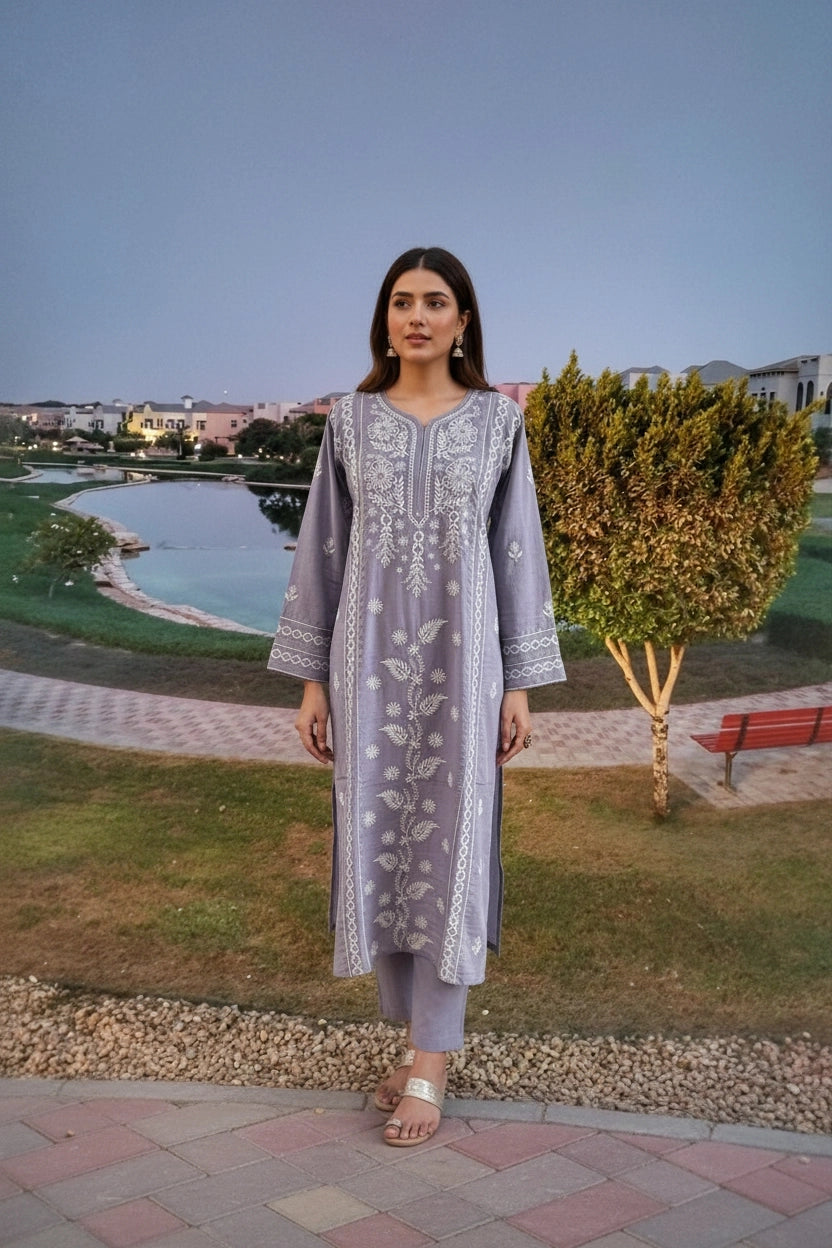 Pure Tussar Silk Chikankari Kurta