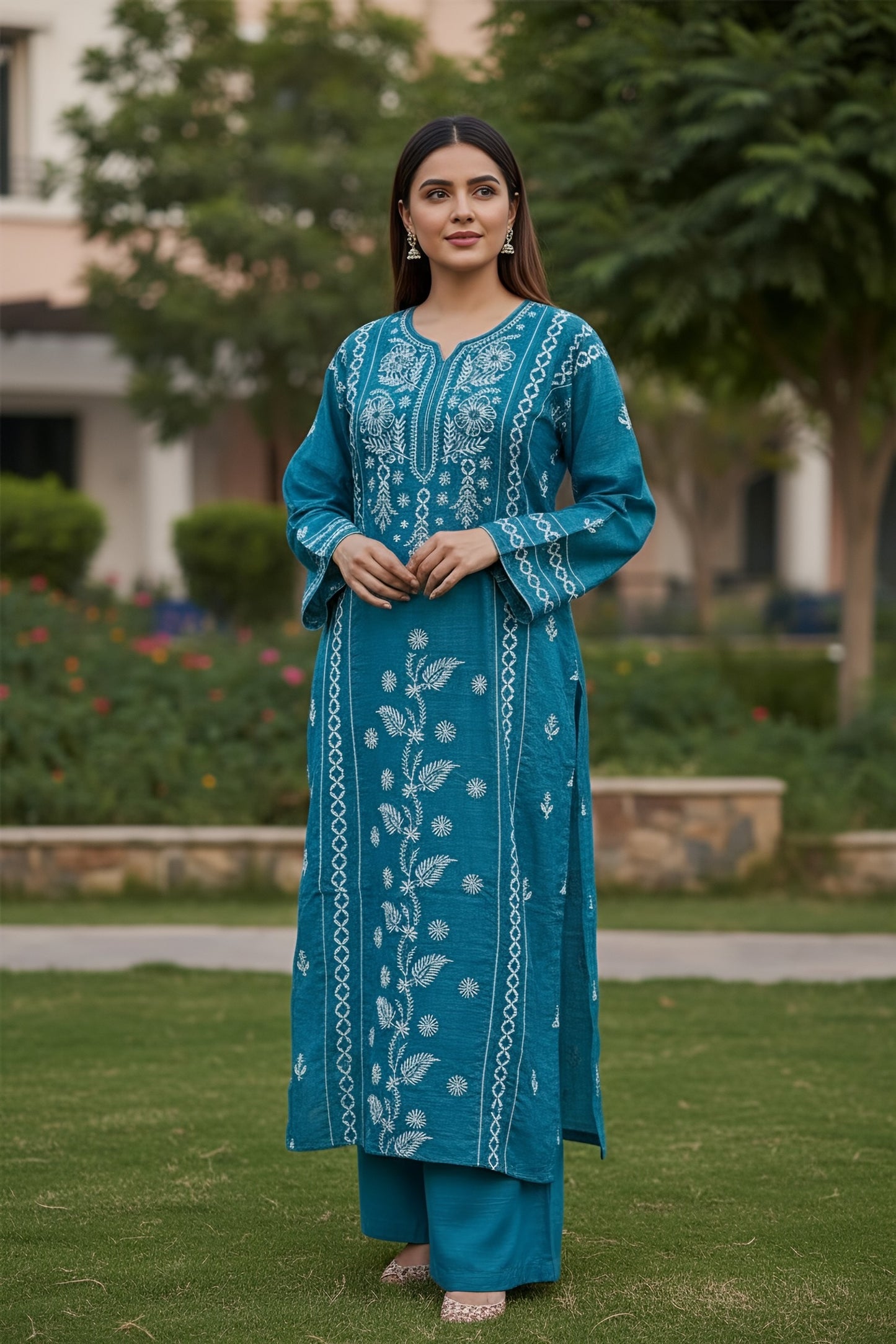 Pure Tussar Silk Chikankari Kurta