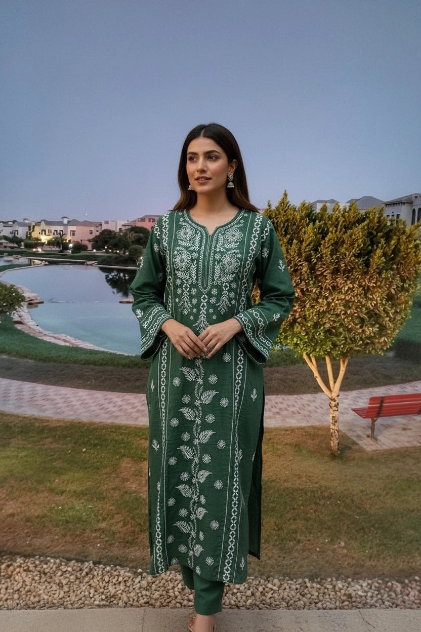 Pure Tussar Silk Chikankari Kurta