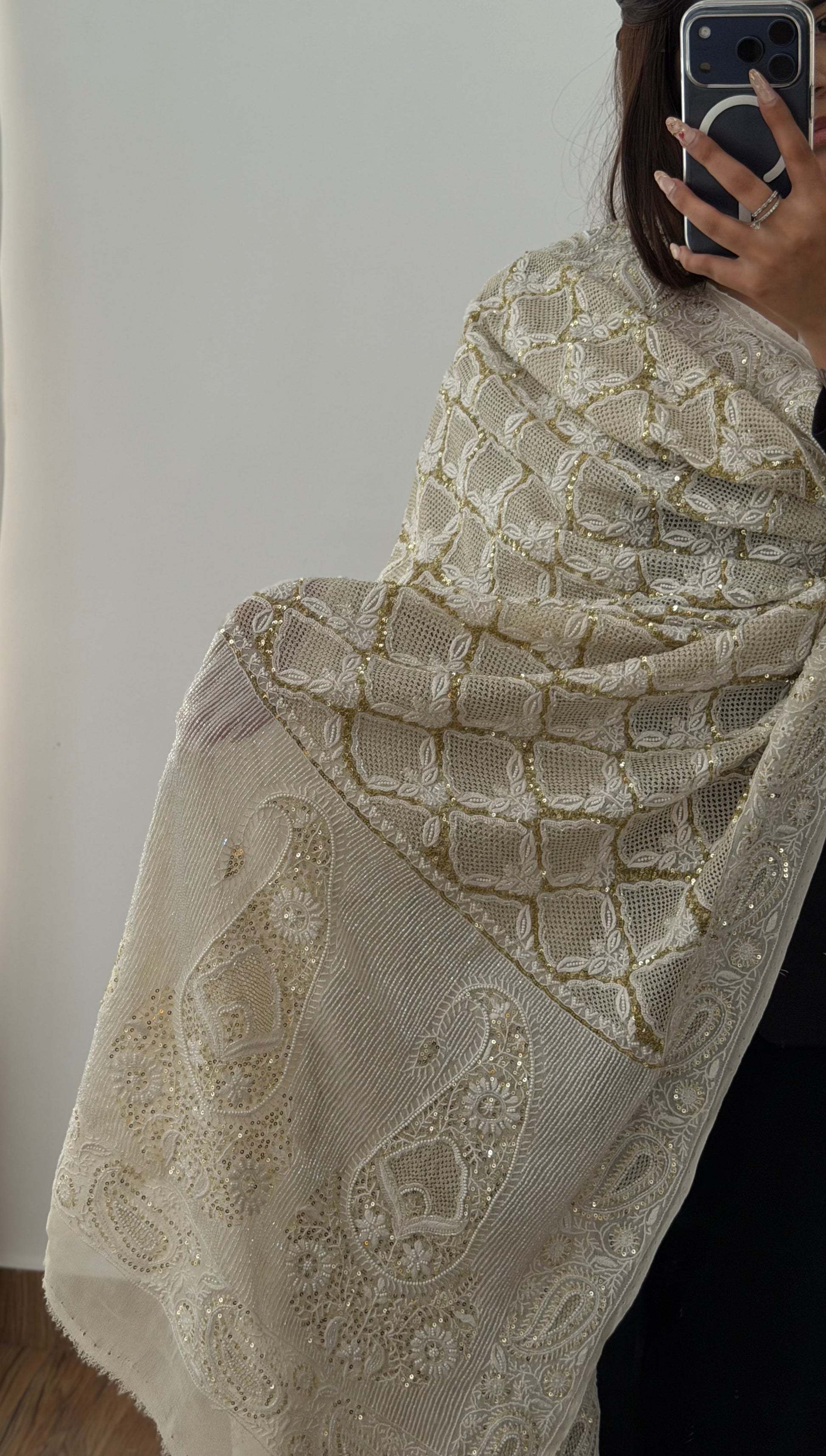 The Heirloom Edit Hand-Crafted Chikankari & Kasab Jaali Dupatta