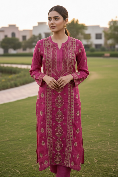 Pure Silk Chikankari Kurta – Handcrafted Elegance