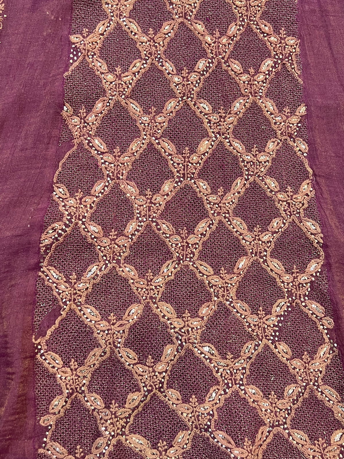 Deep Plum Anarkali with Chikankari, Kasab Haath Jaali and Mukaish